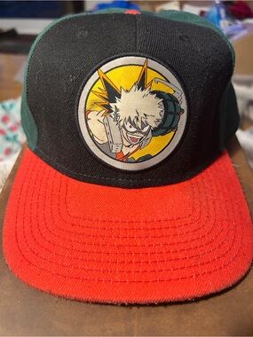 Kids Tricolor Snapback Hat with Character Patch - Black, Red, Green